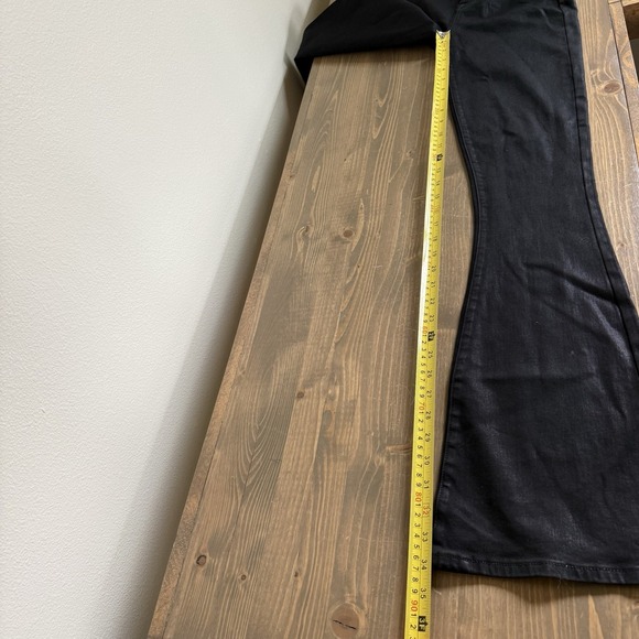 7 For All Mankind Womens 25 Black High Rise Tailorless Coated Skinny‎ Boot Jeans - Picture 12 of 12